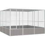 vidaXL Клетка за птици сива 302, 5x324, 5x211, 5 см поцинкована стомана (171553)