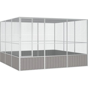 vidaXL Клетка за птици сива 302, 5x324, 5x211, 5 см поцинкована стомана (171553)