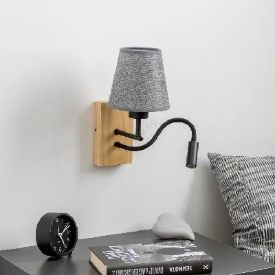 Brilagi - LED Аплик NUBILA WOOD 1xE27/25W/230V + LED/3W дъб/сив (BG1564B)