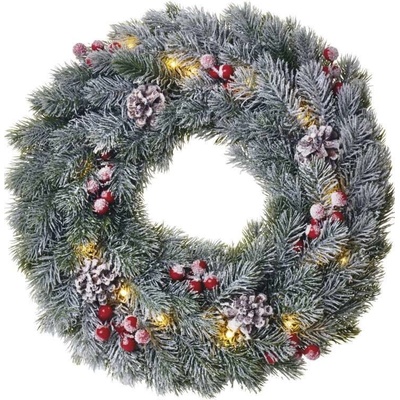 EMOS Lighting LED vianočný veniec zasnežený 38 cm