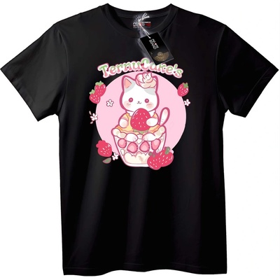 NOONEBRAND Тениска TernuCake Коте Купичка - 2XL, White