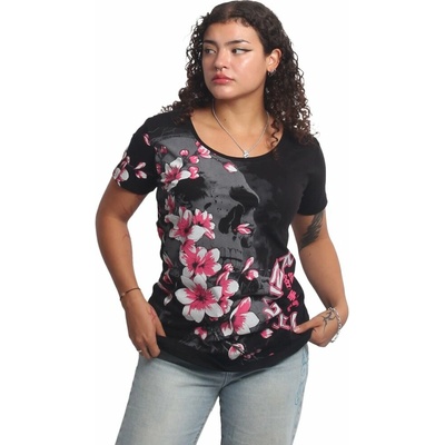 Yakuza Hanami Curved Crew Neck černá