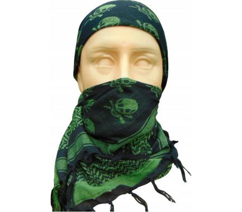 Šatka s strapcami zelená