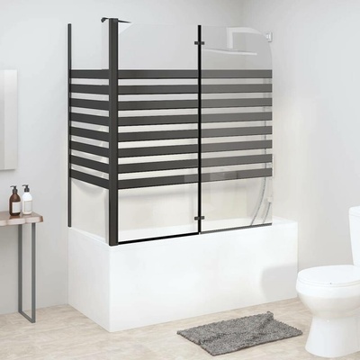 zahrada-XL Vanová zástěna s pruhy 120 x 68 x 130 cm tvrzené sklo