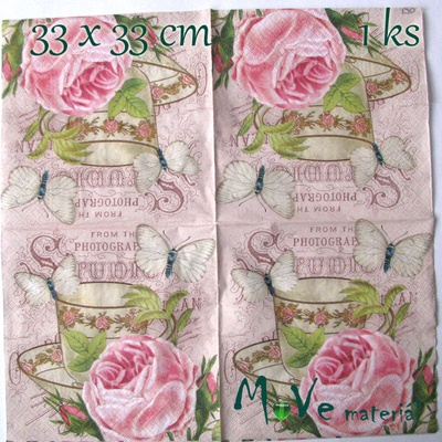 ubrousek na decoupage 33 x 33cm 1ks vintage