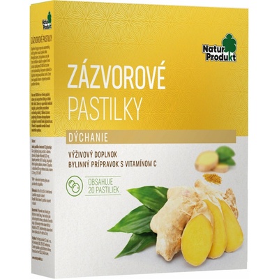 NaturProdukt Zázvorové pastilky 20 pastilok