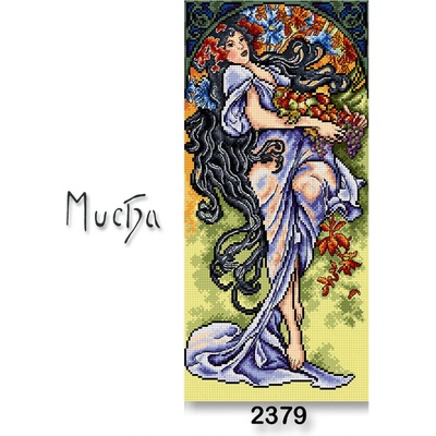 VTC Vyšívací předloha 70251/2379 mucha Podzim fialovo-zelená 24x51cm