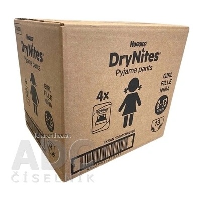 Huggies DryNites L pre dievčatá 8-13 JUMBO 30-48 kg, 52ks