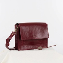 Ammyla kožená kabelka Zara Style burgundy červená