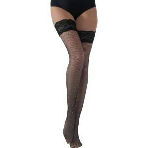 Q-Lingerie Мрежести чорапи с кристали Paris H2146