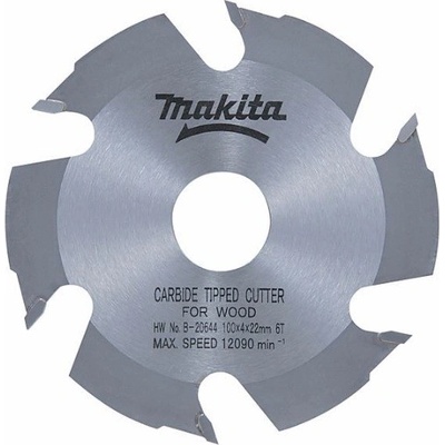 MAKITA B-20644 Kotúč frézovací D 100 x 22 mm na drevo (HM 6 zubov) 4 mm rez