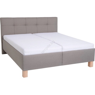 POHODA Тапицирано легло MARIA 180x200 см, с място за съхранение, без матрак, taupe (PO0008)