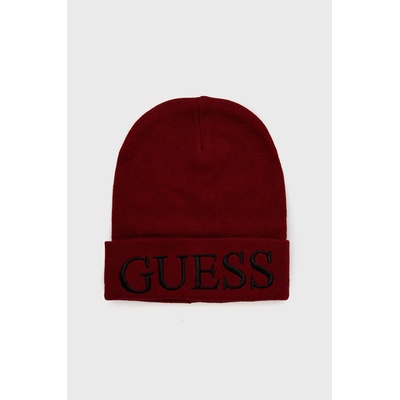 Guess Шапка с вълна Guess в бордо с фина плетка (AW8728.WOL01)