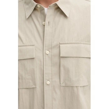 Calvin Klein Риза Calvin Klein в бежово със свободна кройка с класическа яка LV04LD122G (LV04LD122G)