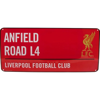 Liverpool FC Plechová ceduľa Liverpool FC, červená, 40x18 cm