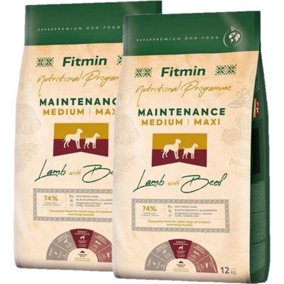 Fitmin Medium Maxi Maintenance Lamb & Beef 2 x 12 kg
