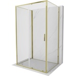 Mexen Exo-S 3S тристенна плъзгаща се душ кабина 110 x 95 см, прозрачна, златна (8151-110-095-50-00-3S)