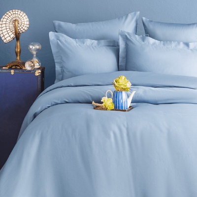 ISSIMO satén obliečky SIMPLY 200x220 SKY BLUE Bavlnený satén 4x50x70 200x220 +plachta