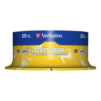 Image 1 of Verbatim DVD+RW Matt Silver 4, 7 GB 25 броя (43489)