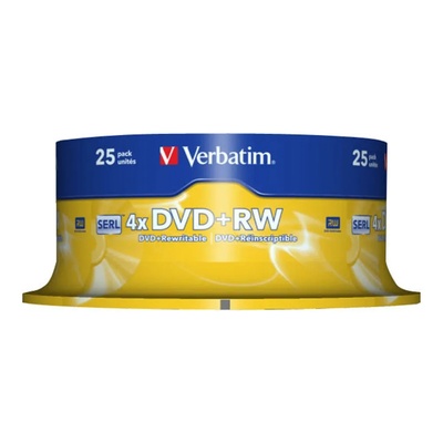 Verbatim DVD+RW Matt Silver 4, 7 GB 25 броя (43489)