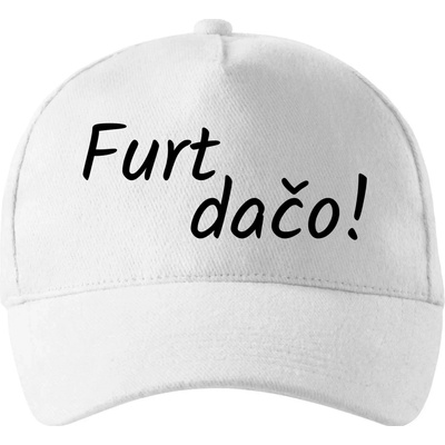 Furt dačo so zahnutým šiltom a látkovou sponou veľkosť Biela