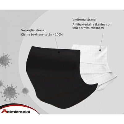 Áčko Ružomberok Antibakteriálne ochranné rúško Silver 2-vrstvové