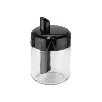 Image 1 of Horecano - Стъклена захарница с пластмасов черен/бял капак 210мл LEXA M-201015 (0154457)