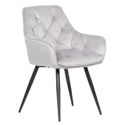 Carmen Трапезен стол Carmen LATINA, до 100kg, дамаска, прахово боядисана метална база, светлосив (bt-3532104)