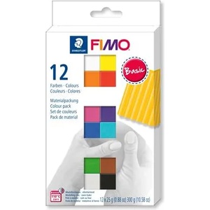 FIMO Глина, комплект, 12x25 g, горима, FIMO "Soft Basic", 12 различни цвята 8023C12-1 (8023C12-1)