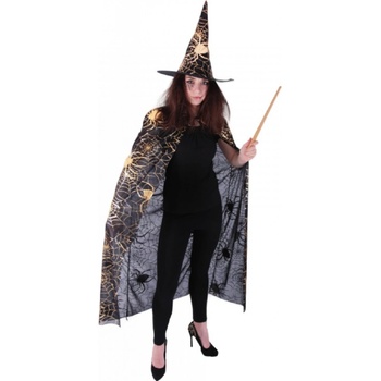 RAPPA Čarodejnícky plášť s klobúkom a pavučinou pre / Halloween