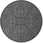 Hanse Home Черно-бял кръгъл килим за открито и закрито ø 160 cm Duet Kona - NORTHRUGS (106248-160)