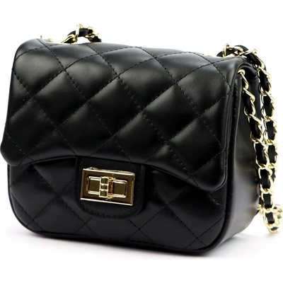 Luka dámska malá kožená crossbody kabelka čierna na rameno 25-066