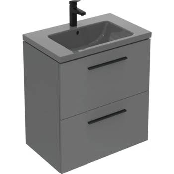 Ideal standart МЕБЕЛ ЗА БАНЯ С УМИВАЛНИК 2 ЧЕКМЕДЖЕТА К-КТ ДРЪЖКИ 60см mdf СИВ МАТ (t5270ng t460558 t5326xg)