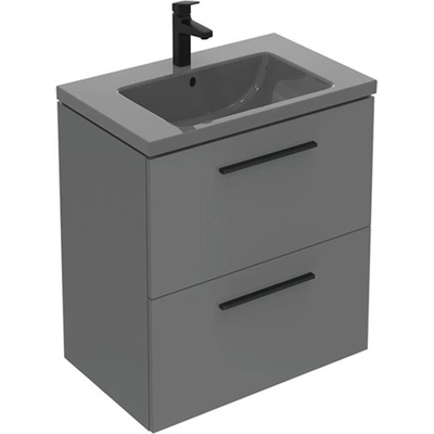 Ideal standart МЕБЕЛ ЗА БАНЯ С УМИВАЛНИК 2 ЧЕКМЕДЖЕТА К-КТ ДРЪЖКИ 60см mdf СИВ МАТ (t5270ng t460558 t5326xg)