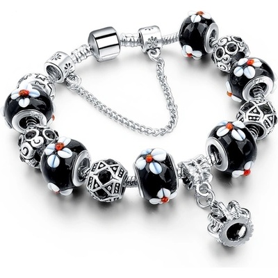 Сребриста дамска гривна с висулка корона