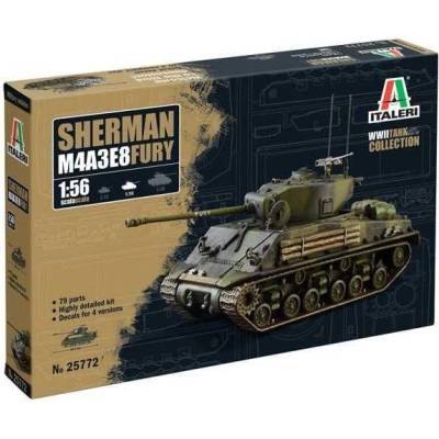 Italeri M4A3E8 Sherman Fury Model Kit tank 257721:56