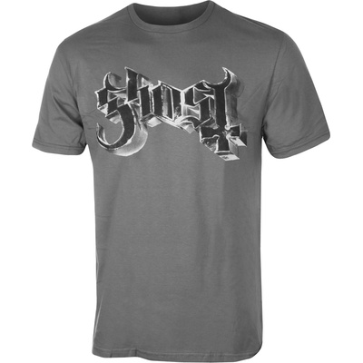 ROCK OFF Мъжка тениска Ghost - Chrome Logo & Grucifix Outline - ROCK OFF - GHOTEE54MC