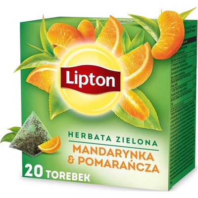 Lipton Čaj zelený mandarinka pomeranč 36 g 20 sáčků