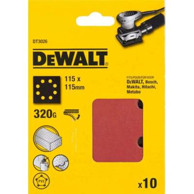 DeWalt Papír brusný 115 x 115mm, P 320 10 ks