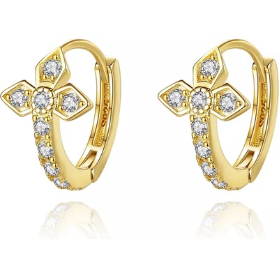 Linda's Jewelry strieborné náušnice Zdobený Kríž IN457