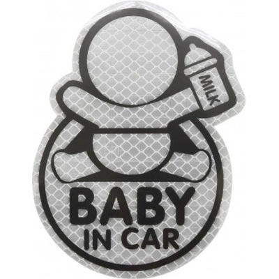 Compass Dekor samolepící BABY IN CAR stříbrný, 34320