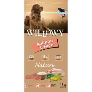 Elmubas Willowy Nature Salmon & Rice - супер премиум храна за кучета от всички породи, над 1 година, със сьомга и ориз, Испания - 15 кг