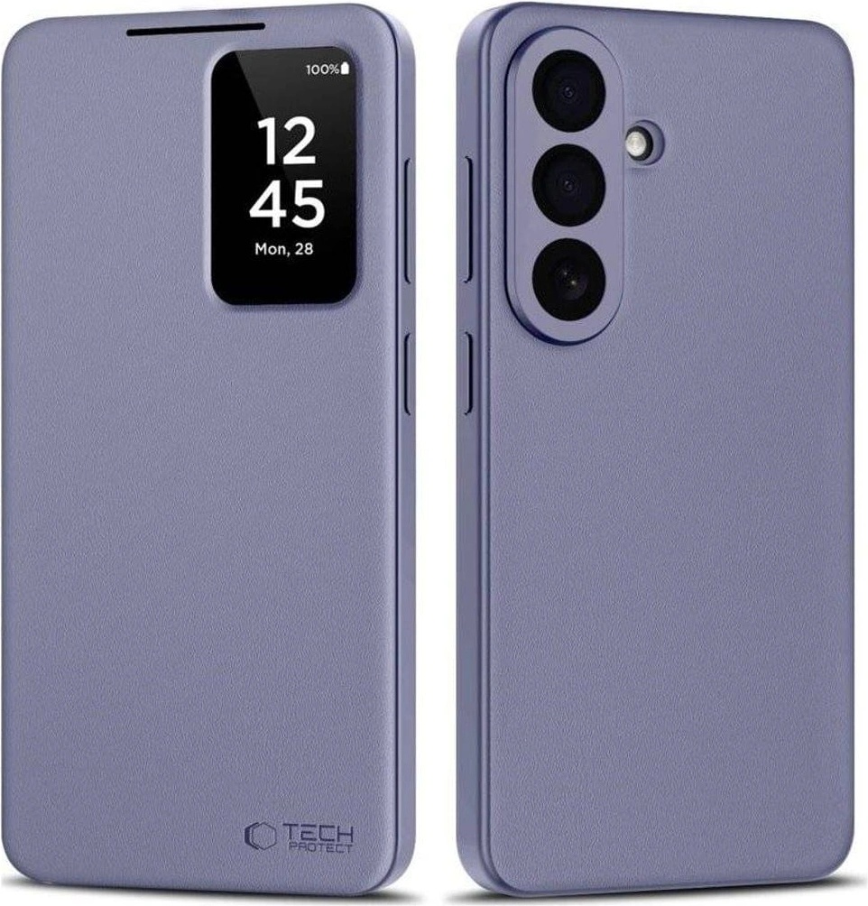 Tech-Protect Активен Калъф за Samsung S26, Tech-Protect Smart Wallet Book Case, Лилав (5906302390458)