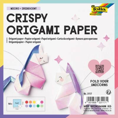 Papíry na origami 14x14 cm, 50 listů, 75 g/m² MICRO-IRIDESCENT