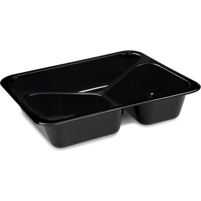 HAKY Menu misa PP extra-pevná 3dielna čierna 227 x 178 x 49 mm