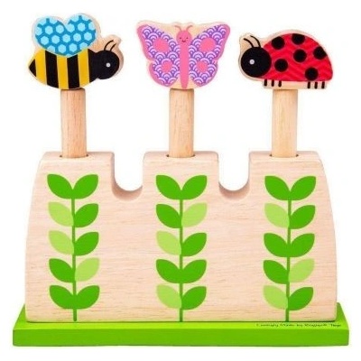 Bigjigs Toys - Дървени изскачащи градински буболечки (BJ057)