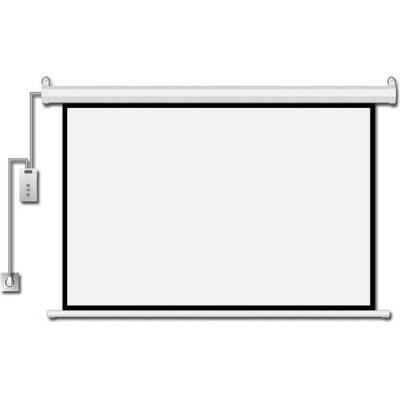 ESTILLO Електрически екран за стена 200см х 200 см, бял, черна рамка, дистанционно, 11кг (EST-SCREEN-ELECTRIC-200)