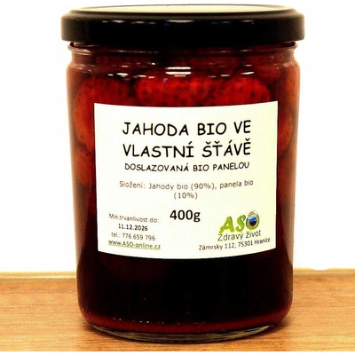 ASO Zdravý život Jahoda bio ve vlastní šťávě 400 g