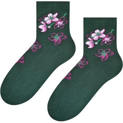 Dámske ponožky Sakura zelená tmavá