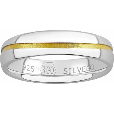 SILVEGO Snubný strieborný prsteň Sunny pozlátený žltým zlatom SHG8709RMGP